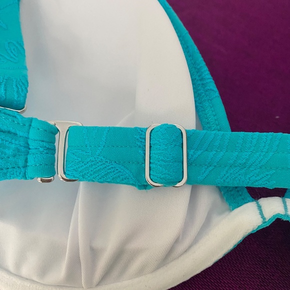 Venus bikini set NEW SUBTLE LEAF PRINT BRIGHT AQUA BLUE - Picture 9 of 15